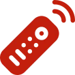 Remote control symbol on black background